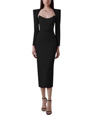 AMINA GLAM Midi Dress - Black