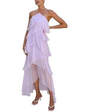 LEON GORI Embellished Maxi Dress - Purple