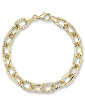 Chloe and Madison 14K Over Cz Bold Link Bracelet - Metallic