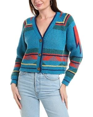 Mother Denim X Bowie The Raglan Crop Cardigan - Blue