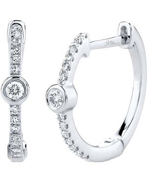 True Diamond 14k 0.13 Ct. Tw. Diamond Hoops - White