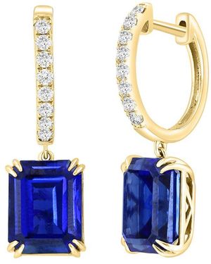 Effy Fine Jewelry 14K 9.67 Ct. Tw. Lab-Grown Diamond & Lab-Grown Sapphire Earrings - White