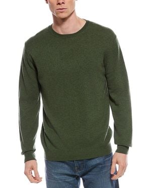 Forte Cashmere Classic Crew Cashmere Sweater - Green