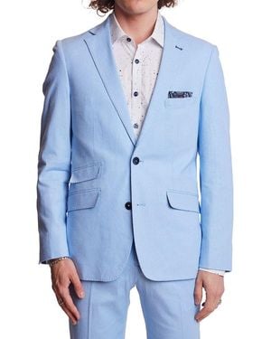 Paisley & Gray Dover Slim Fit Linen-blend Jacket - Blue