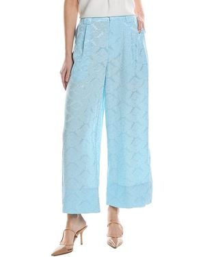 Ganni Jacquard Cropped Pant - Blue