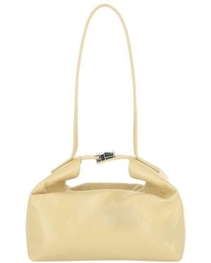 BY FAR Bea Creased Leather Shoulder Bag - Natural