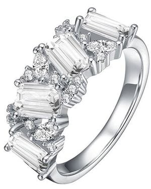 Genevive Jewelry Silver Cz Ring - White