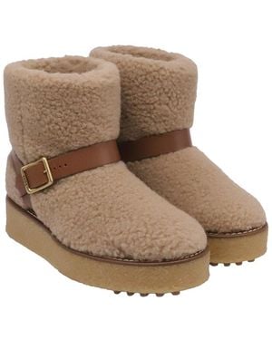Tod's Wool/Hair Moto Boot (Authentic Pre-Loved) - Brown