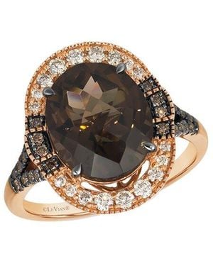 Le Vian Chocolate Quartz 14K Rose 5.26 Ct. Tw. Diamond & Smoky Quartz Cocktail Ring - Multicolour