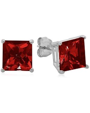 MaxColor 10k 4.40 Ct. Tw. Garnet Studs - Red