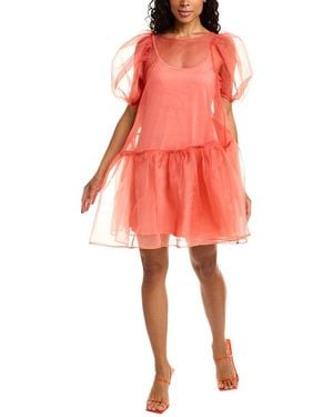 Beulah London Babydoll Mini Dress - Red