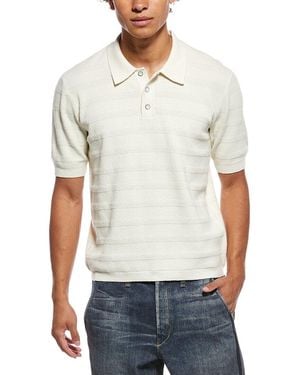 Rag & Bone Troy Zuma Toweling Polo Shirt - White
