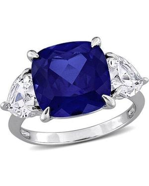 Rina Limor 10.61 Ct. Tw. Lab-Grown Sapphire Three Stone Ring - Blue