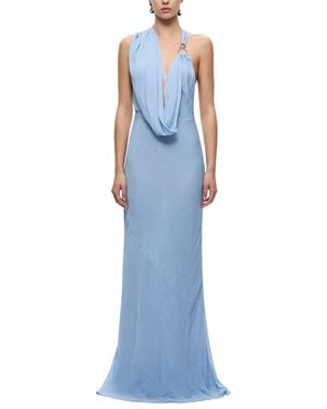 Misha The Cascada Draped Dress - Blue
