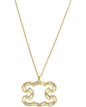 Celine Triomphe Frame Sparkle Necklace - Metallic