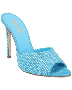 Paris Texas Holly Stiletto Leather Mule - Blue