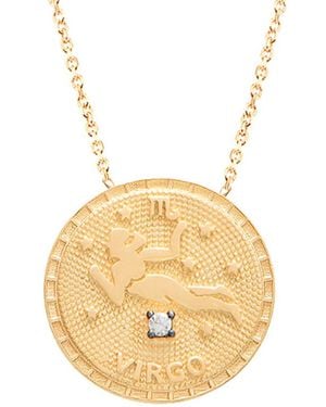 Gabi Rielle 22k Over Silver Virgo Cz Necklace - White