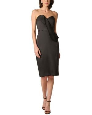 Aidan Mattox Stretch Mikado Midi Dress - Black