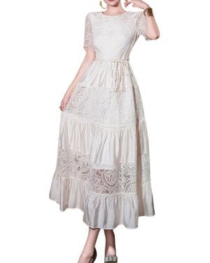 BURRYCO Short Sleeve Maxi Dress - White