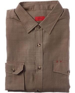 Isaia Mix Wool Sport Shirt - Brown