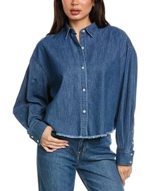 7 For All Mankind Cropped Shirt - Blue