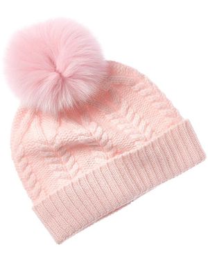 Sofiacashmere Sofiacashmere Chunky Cable Cashmere Hat - Pink