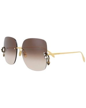 McQueen Am0390S 63Mm Sunglasses - White