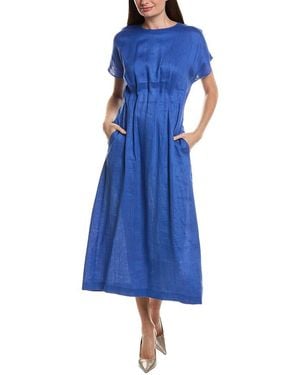 Sara Campbell Celine Linen Dress - Blue