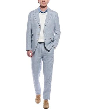 Brunello Cucinelli 2Pc Linen & Wool-Blend Suit - Blue