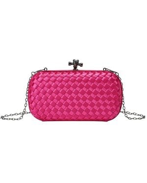 Tiffany & Fred Paris Woven Satin Crossbody Clutch - Pink