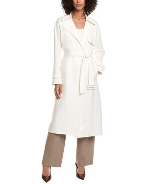 Theory Oaklane Modern Crepe Trench Coat - White