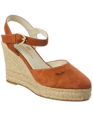 Bruno Magli Mares Suede Wedge Sandal - Metallic