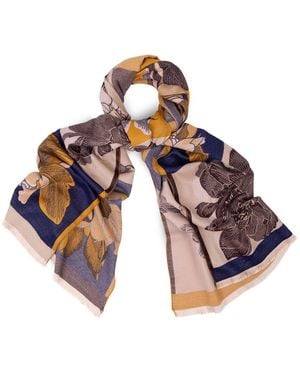 Saachi Flower Patch Reversible Scarf - Blue