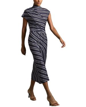 Reiss Dillon Stripe Print Dress - Blue