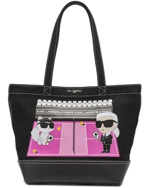 Karl Lagerfeld Cannes Canvas Tote - Pink
