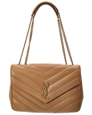 Saint Laurent Loulou Large Leather Shoulder Bag - Brown
