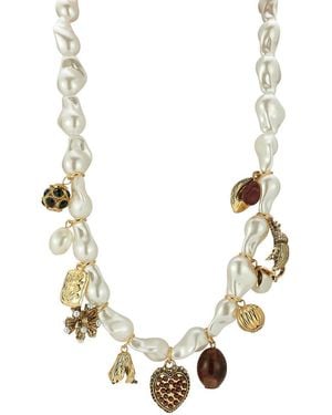 Sphera Milano Plated 3Mm, 21Mm Pearl Cz Necklace - Metallic