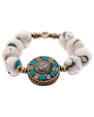 Ebru Jewelry One Of A Kind Plated Beaded Bracelet - White