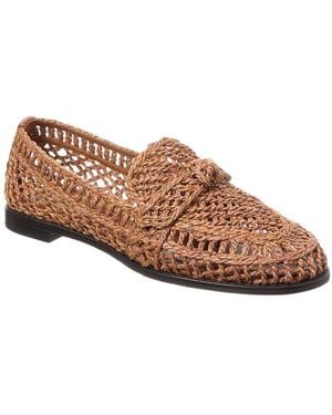 Alexandre Birman Raffia Penny Loafer - Brown