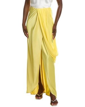Paris Georgia Basics Viola Silk-Trim Skirt - Yellow