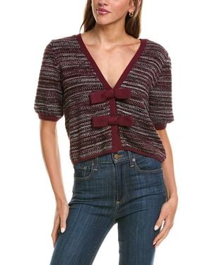 525 America Marled Bow Front Cardigan - Black
