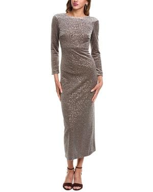 Peserico Sequin Velvet Midi Dress - Grey