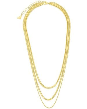 Sterling Forever 14k Plated Brenna Layered Chain Necklace - Metallic