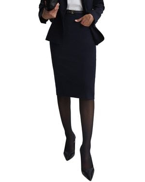 Reiss Haisley Tailored Wool-Blend Skirt - Black