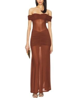 Alma King Solid Maxi Dress - Red