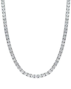 Lab Grown Diamonds 14k 15.00 Ct. Tw. Lab-grown Diamond Straight Line Necklace - Metallic