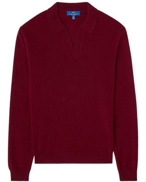 Robert Talbott 100% Cashmere Parsons Johnny Collar Sweater - Red