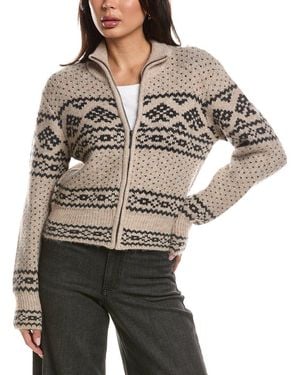 Z Supply Bismarck Wool-Blend Zip Cardigan - Grey