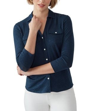 J.McLaughlin Brynn Linen-Blend Top - Blue