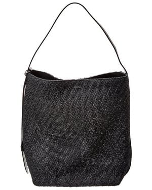 Max Mara Archetipo Medium Leather-Trim Tote - Black
